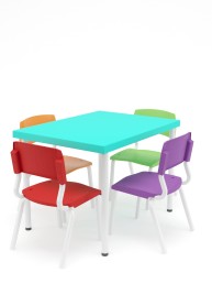 Conjunto Mesa Infantil - Plaxmetal - Plaxmetal - Portal Governo