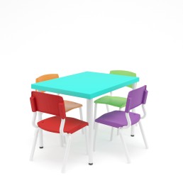 Conjunto Mesa Infantil - Plaxmetal - Plaxmetal - Portal Governo